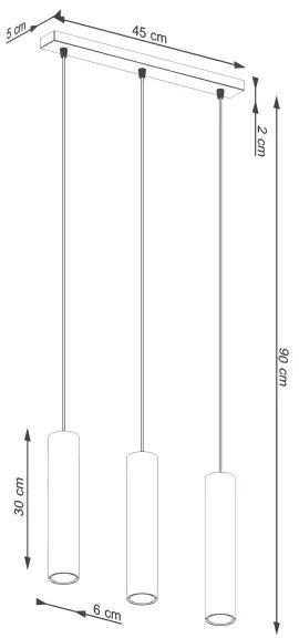 Lustră pe cablu Sollux SL.1491 LAGOS 3xGU10/10W/230V roșu