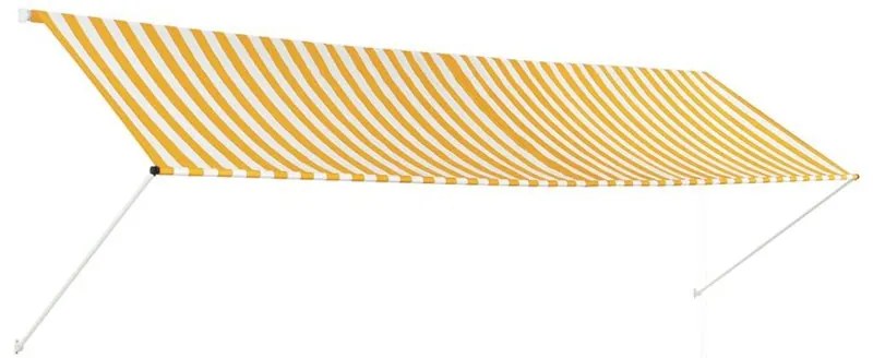 Copertina retractabila, galben si alb, 400 x 150 cm