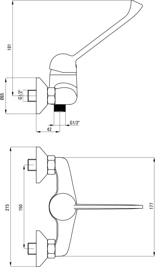 Joko Baterie pentru duș, cu mâner Clinic Finisaj: Crom BOJ_040C
