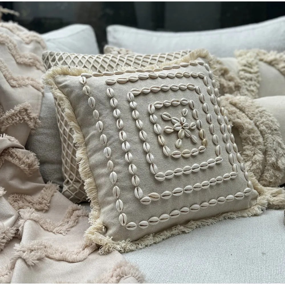 Față de pernă din bumbac 43x43 cm Seashells – Mioli Decor