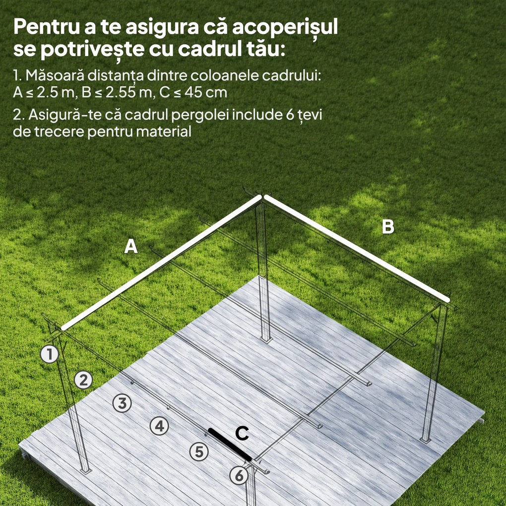 Outsunny Tettuccio di Ricambio per Gazebo 3x3 m con 10 Fori di Drenaggio Grigio | Aosom Romania