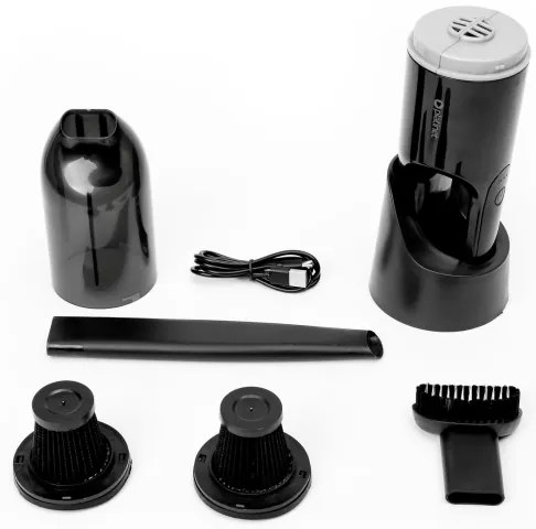 Aspirator auto portabil 75W, 2000 mAh, negru