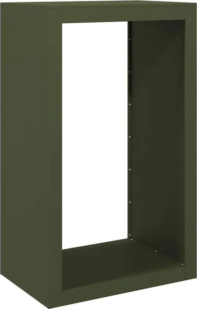 vidaXL Rastel pentru lemne de foc, verde, 60x40x100 cm, oțel