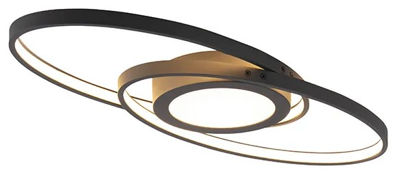 Plafoniera de design neagra cu LED inclus cu dimmer in 3 trepte - Axy