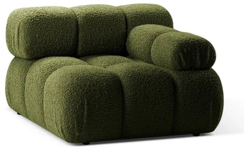 Modul pentru canapea modulară verde cu tapițerie din țesătură bouclé (cu colț pe partea dreaptă) Bellis – Micadoni Home
