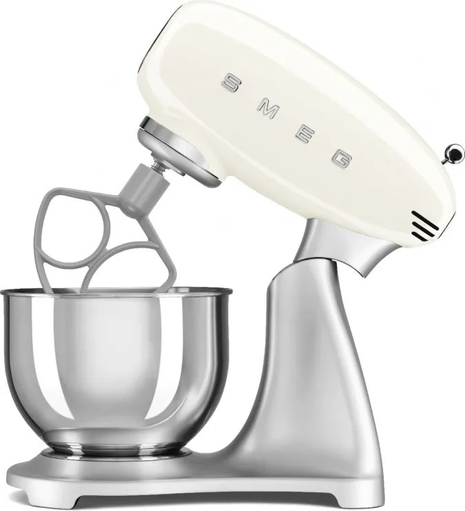 Mixer planetar Smeg SMF04CREU, 800 W, 4,8 l, 10 viteze, funcție de pornire treptată, picioare antiderapante, crem/inox