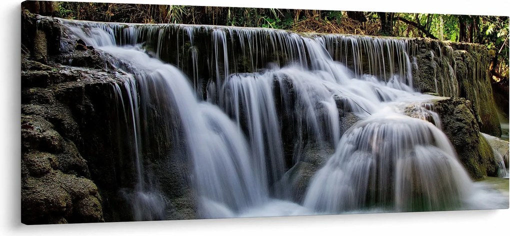 Tablou - Cascadă în junglă (120x50 cm)