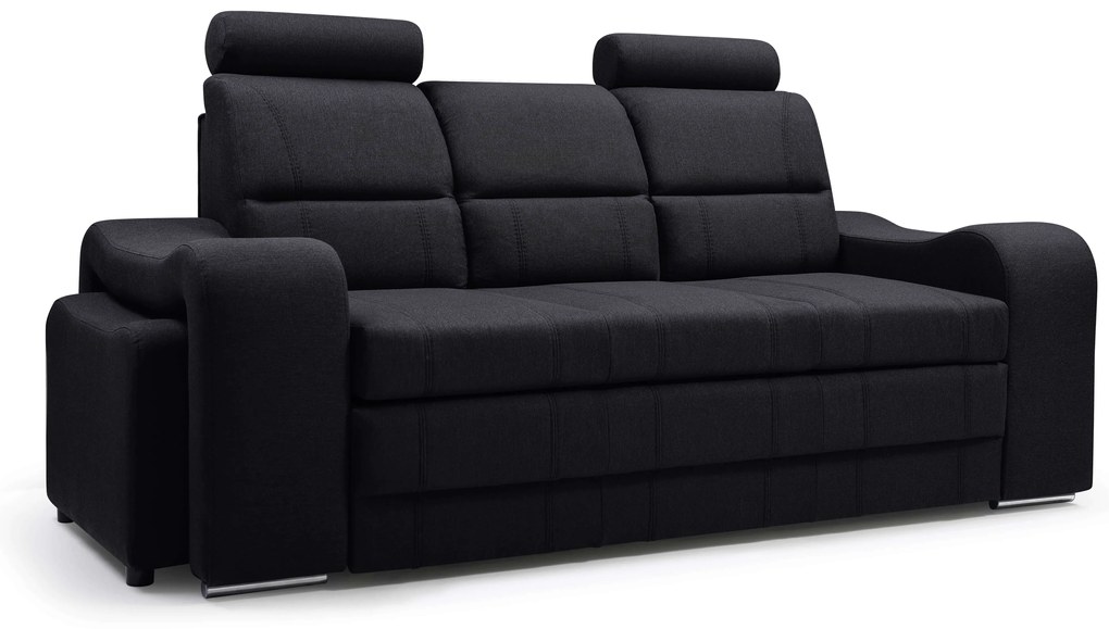 Canapea trei locuri Wendell (negru) (cu taburete). 1031762