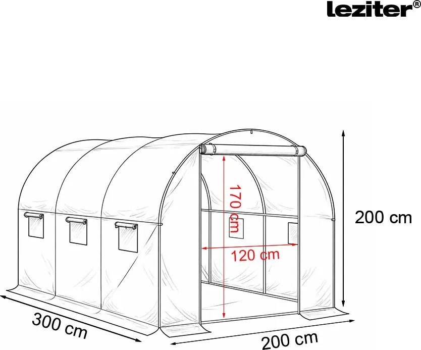 Cort din folie 200x200x300 cm cu cadru ranforsat + folie albă