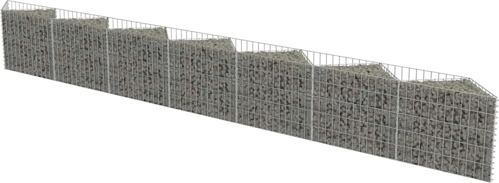 vidaXL Gabion perete, oțel galvanizat, 450 x 30 x 50 cm