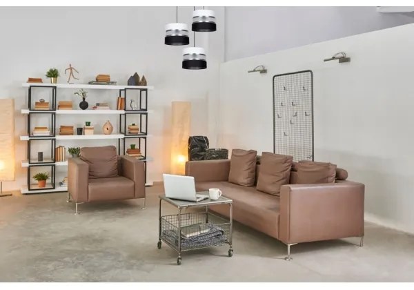 Lustră pe cablu CORAL 3xE27/60W/230V negru/alb/crom d. 45 cm