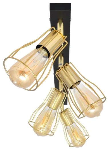 Spot TUBE 4xE27/15W/230V auriu/negru