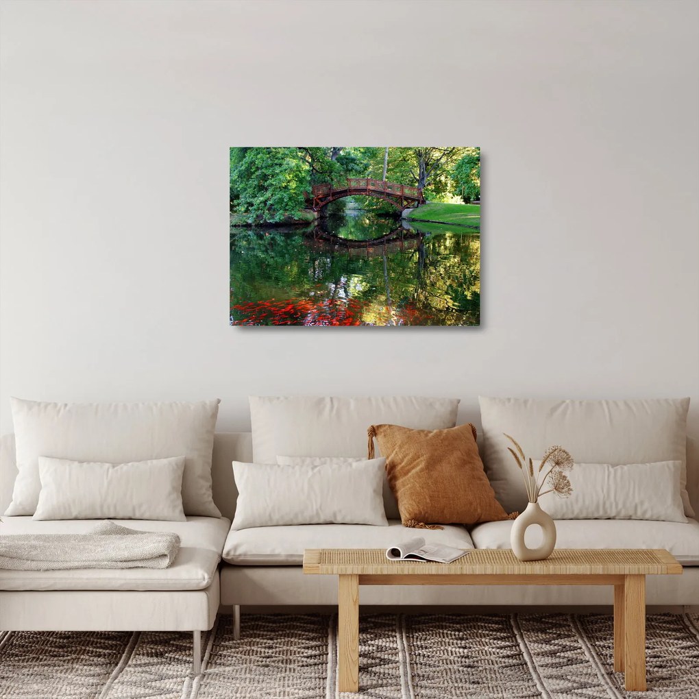 Tablou pe sticlă cu râu (70x50 cm)