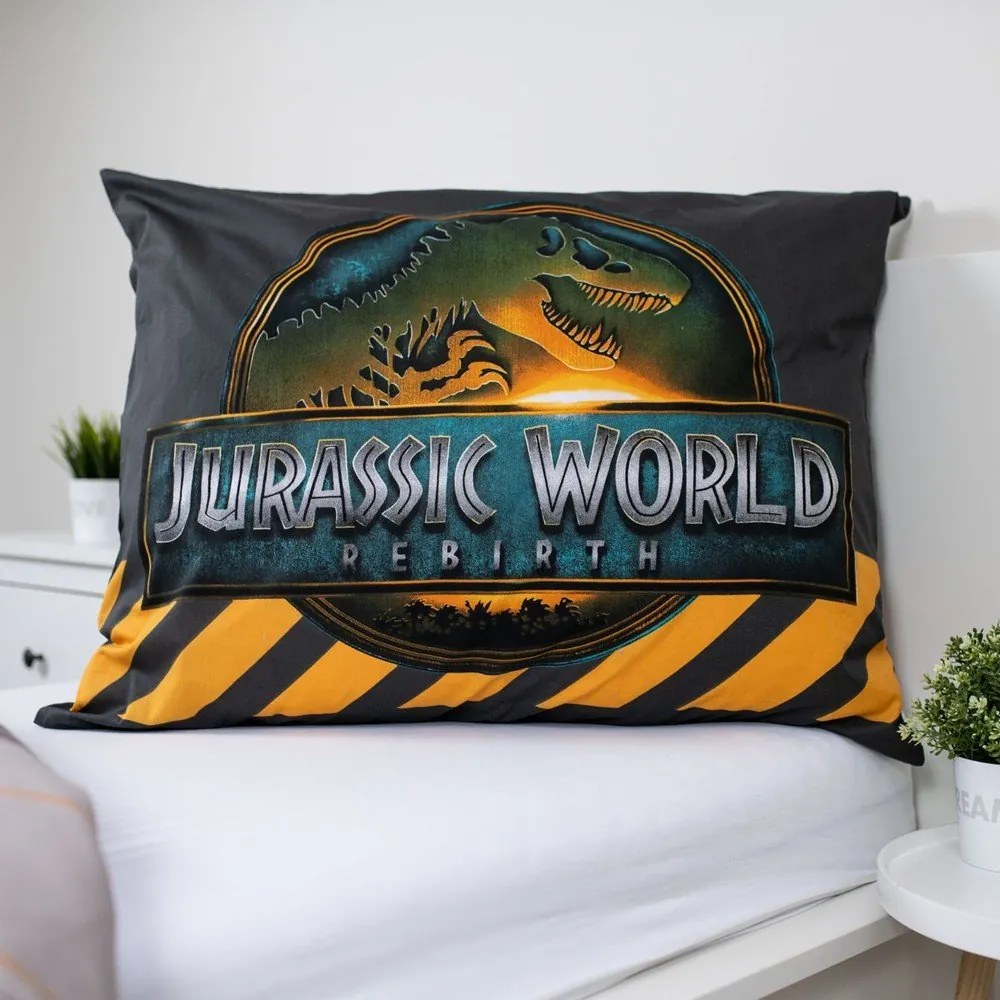 Lenjerie de pat pentru copii din bumbac pentru pat de o persoană 140x200 cm Jurassic World "T-Rex" – Jerry Fabrics
