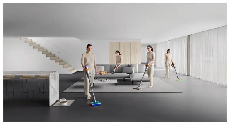 Aspirator vertical Dyson V15S Detect Submarine 448798-01, 660W, 0.77 l, 60 min autonomie, Senzori, 4 moduri, LCD, Gri / Albastru