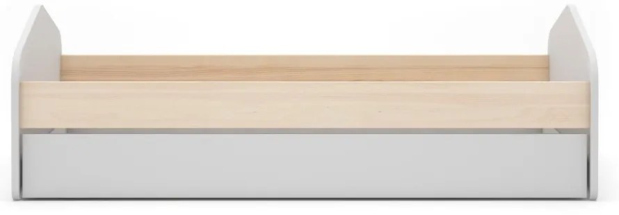 Pat pentru copii cu extensie alb/cu aspect de lemn de pin 90x200 cm Estefania – Marckeric