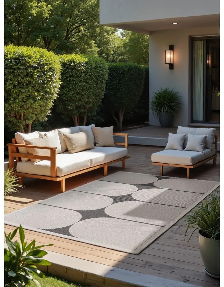 Covor pentru exterior și interior alb-negru 160x230 cm Duet Bowen – NORTHRUGS