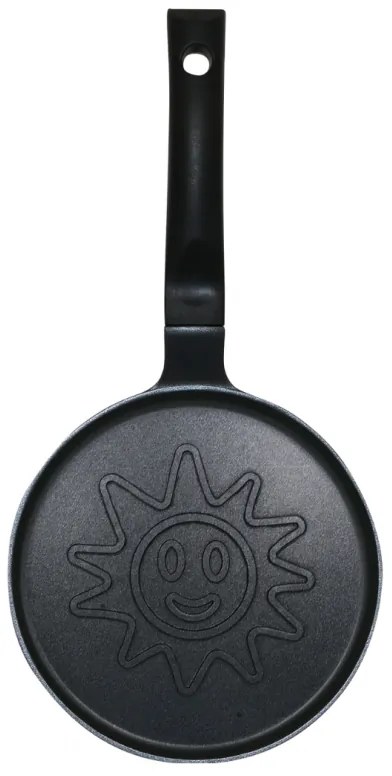 Plită pentru clătite Klausberg KB 7972, 18 cm, Fund în relief cu soare, Acoperire antiaderentă, fără PFOA, Inducție, Negru