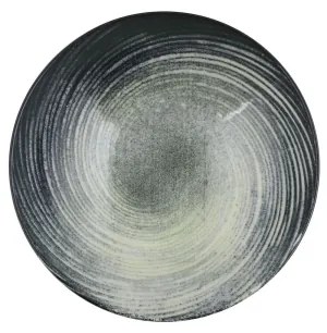 Set veselă 24 de piese verde/negru/porțelan