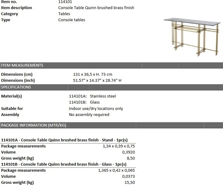 Consola design LUX Quinn alama periata 114101 HZ