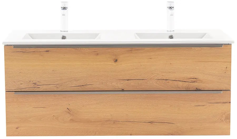 Dulap inferior Vario Trim 120 cu lavoar, stejar alb