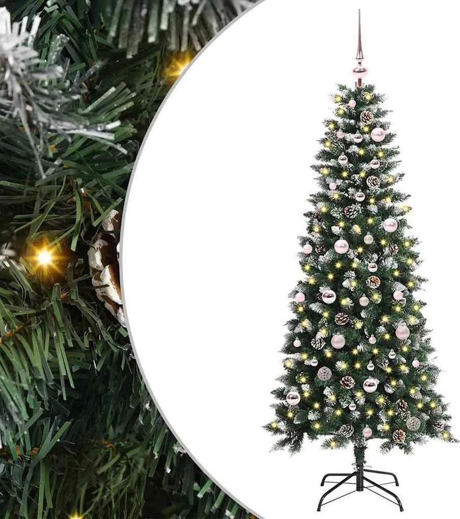 vidaXL Brad de Crăciun artificial Verde 150 cm PVC și Plastic și Oțel