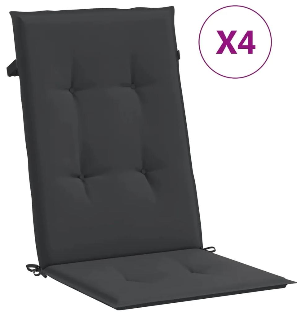 Perne scaun de gradina, 4 buc., negru, 120x50x3 cm 4, Negru, 120 x 50 x 3 cm