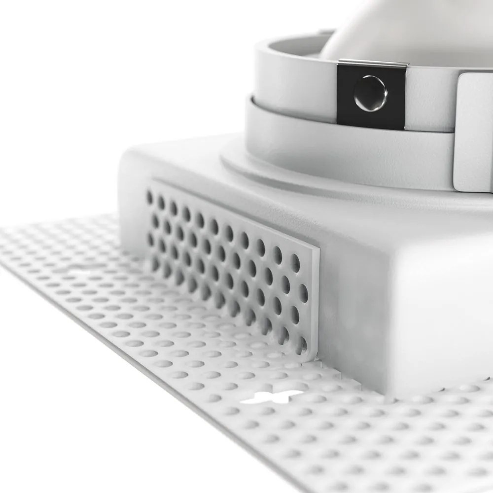Spot incastrabil directionabil design tehnic Atom alb 13x13cm