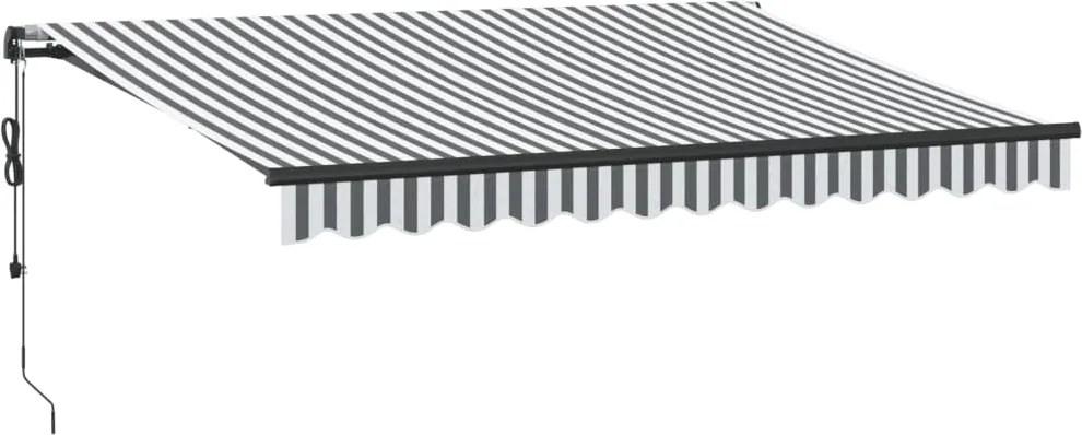 vidaXL Copertină retractabilă automat, antracit/alb, 350x250 cm