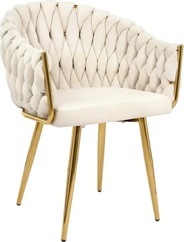 Scaun modern elegant TRESSE bej/ auriu