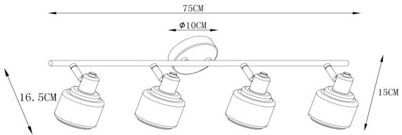 Spot Lucide 77979/04/30 BJORN 4xE14/40W/230V negru