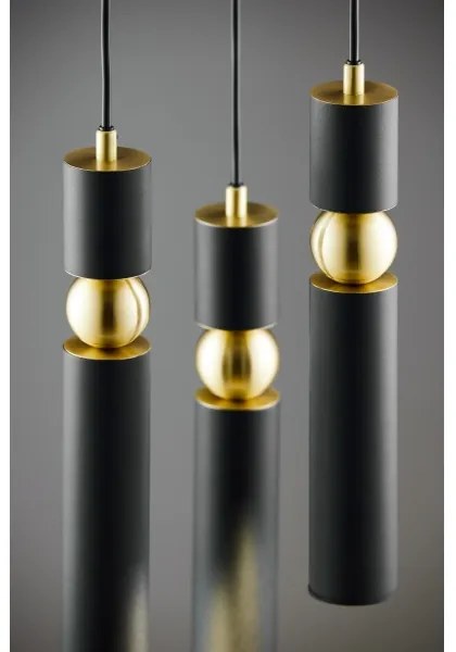 Lustră pe cablu Jupiter 2013 ALAS 3xGU10/10W/230V negru/auriu