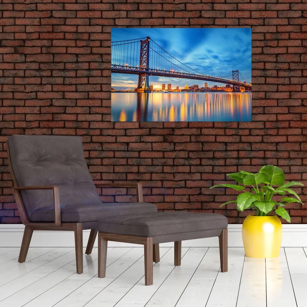 Tablou - Podul Benjamin Franklin, Philadelphia (90x60 cm)