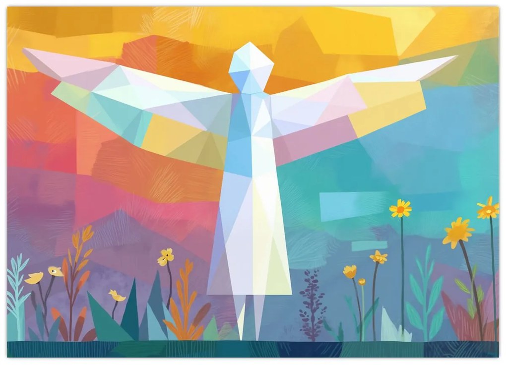 Tablou pe sticlă - Păzitorul florilor (70x50 cm)