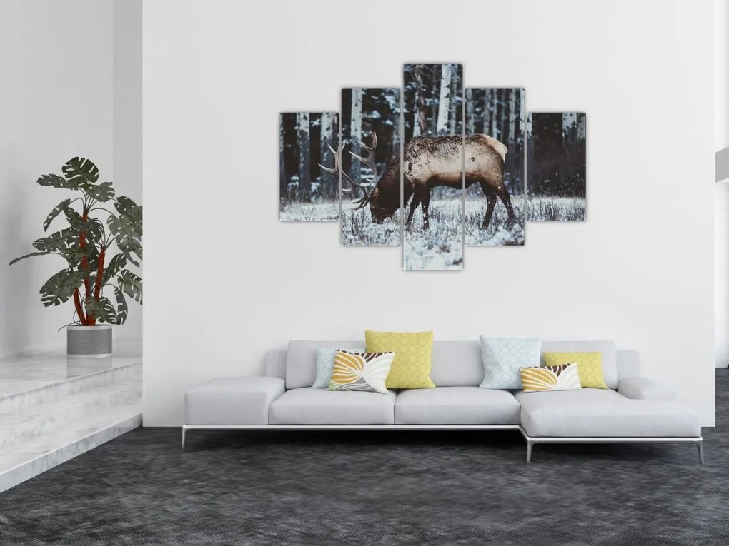 Tablou - cerbul iarna (150x105 cm)