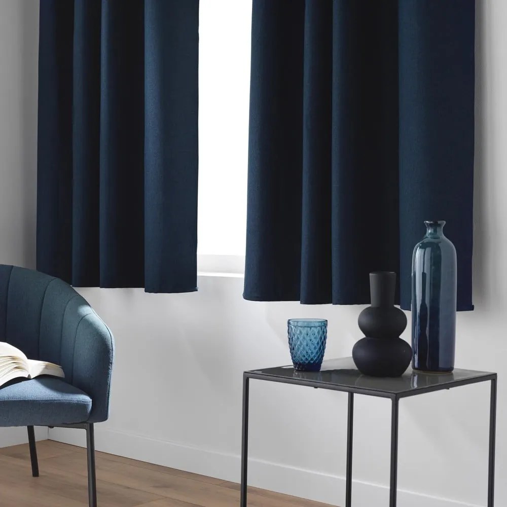 Draperie albastru-închis blackout 140x180 cm Crepuscule – douceur d'intérieur