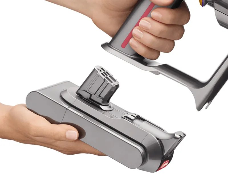 Aspirator vertical Dyson V12 Slim Detect Absolute 448884-01, 150AW, 340 ml, 60 min autonomie, 3 moduri, Afișare date în timp real, Senzor de praf, Iluminat, Nichel/galben