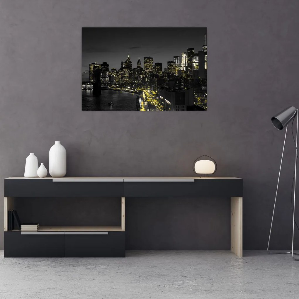 Tablou cu metropolă nocturnă (90x60 cm)