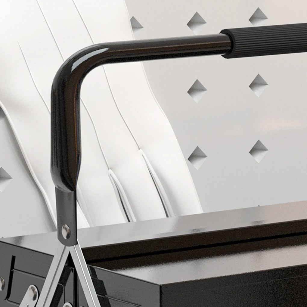 DURHAND Cărucior de scule, cutie de scule cu 3 etaje, din oțel, 56 lungime x 20 lățime x 41 înălțime cm, negru | Aosom Romania