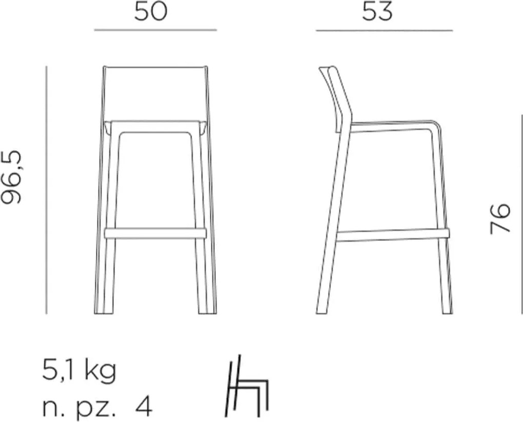 Scaun de Bar, Exterior, Nardi - Trill Stool