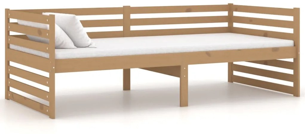 806948 vidaXL Pat de zi, maro miere, 90x200 cm, lemn masiv de pin