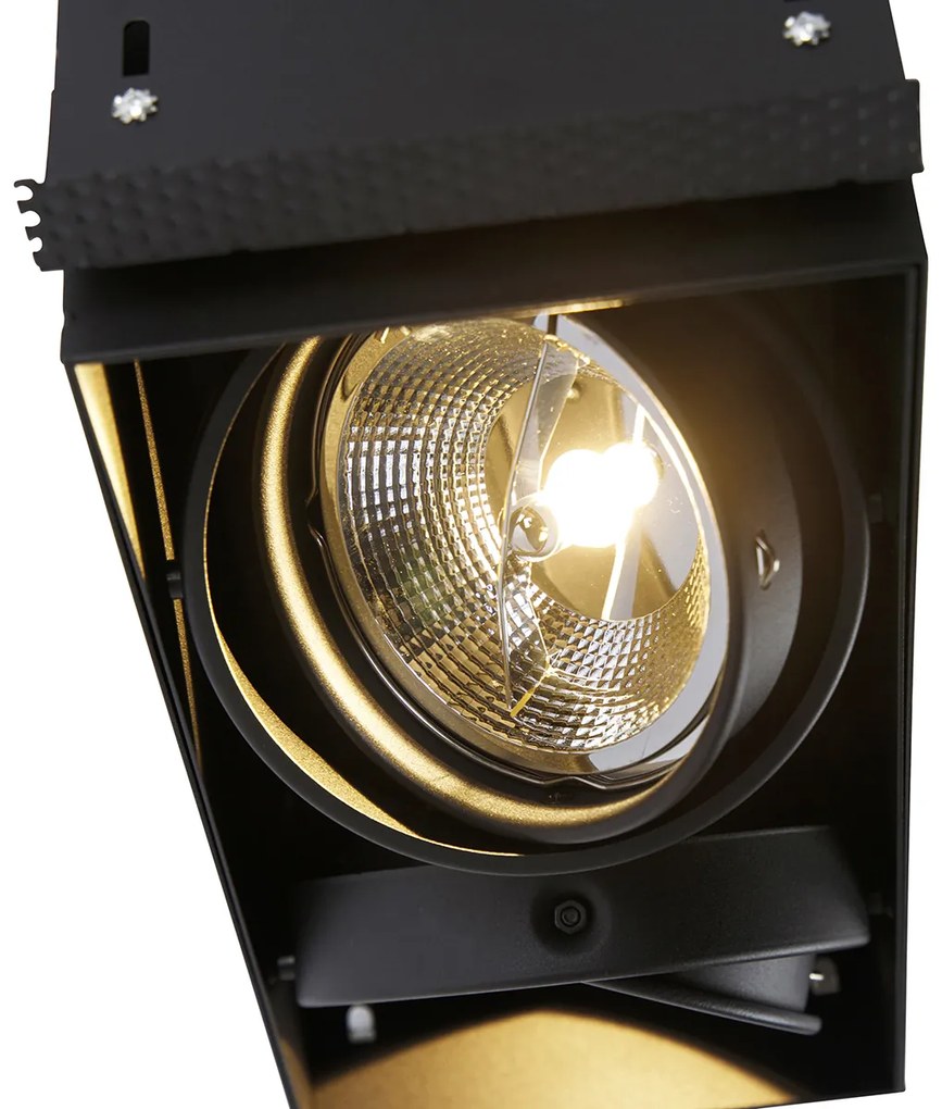 Set de 3 spoturi îngropate negre GU10 AR111 fără bordură 2 lumini - Oneon