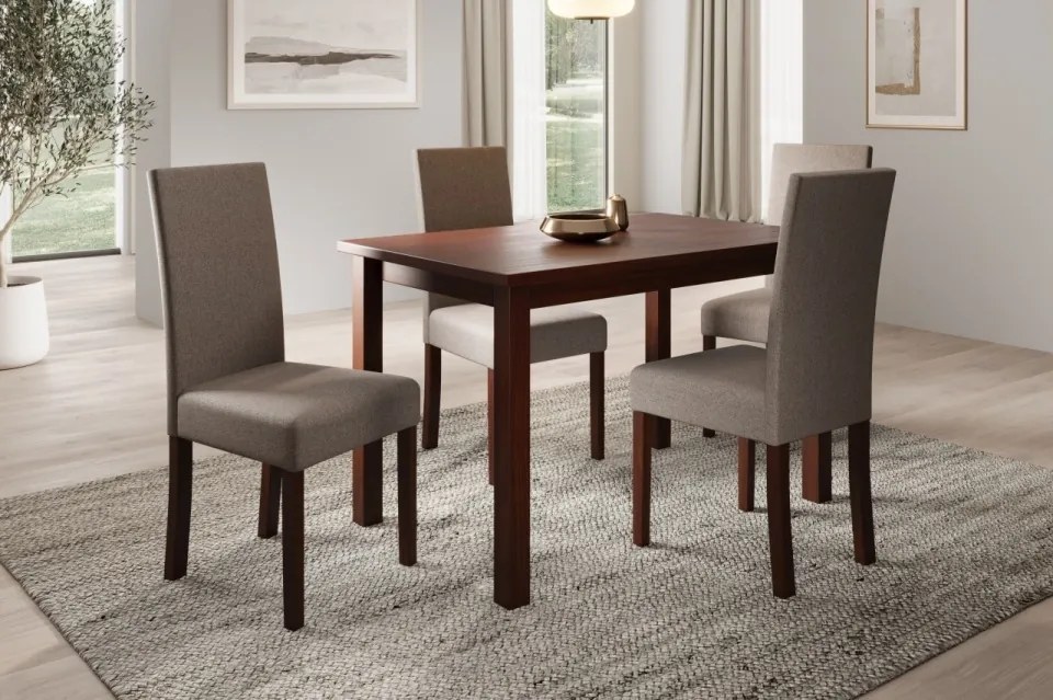 Scaun tapitat, din lemn, Nola II, ADRK Furniture (Culoare: Nuc inchis / Opium 20)