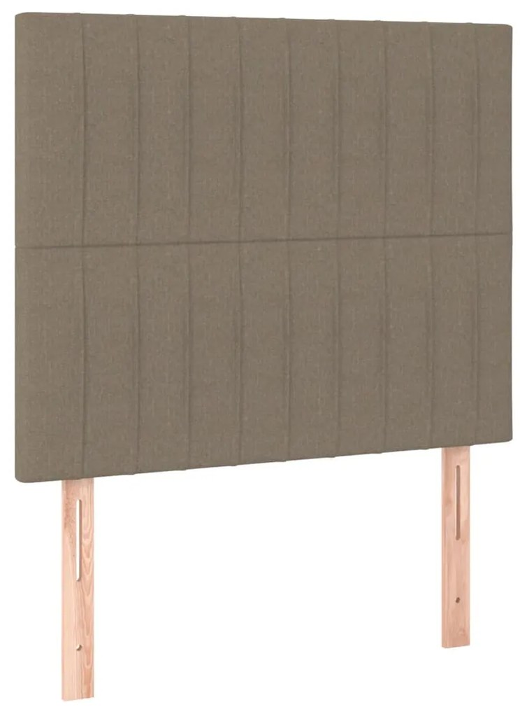 Tablie de pat cu LED, gri taupe, 100x5x118 128 cm, textil 1, Gri taupe, 100 x 5 x 118 128 cm