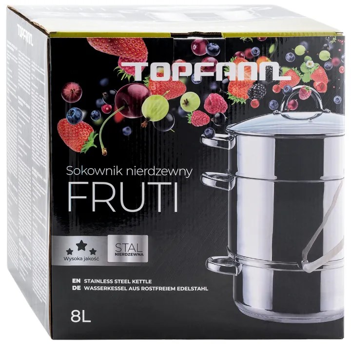 Oala de facut sucuri Topfann GS-01201-26JS-1, 8 l, 26 cm, Inductie, Inox