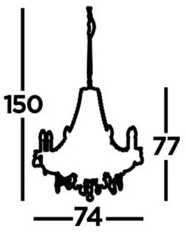 Lustră pe lanț MARIE THERESE 8xE14/40W/230V Searchlight 8888-8CL