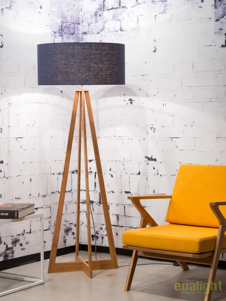 Lampadar realizat din materiale naturale, durabile si ecologice, EVEREST/F albastru