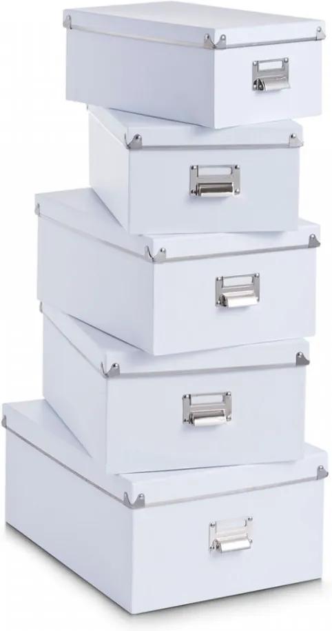 Set 5 cutii albe cu capac din carton Wonderful Order White Zeller