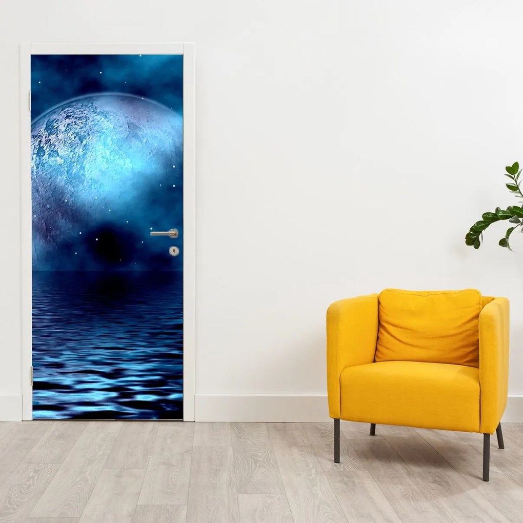 Fototapet pentru ușă - Luna și marea (95x205cm)
