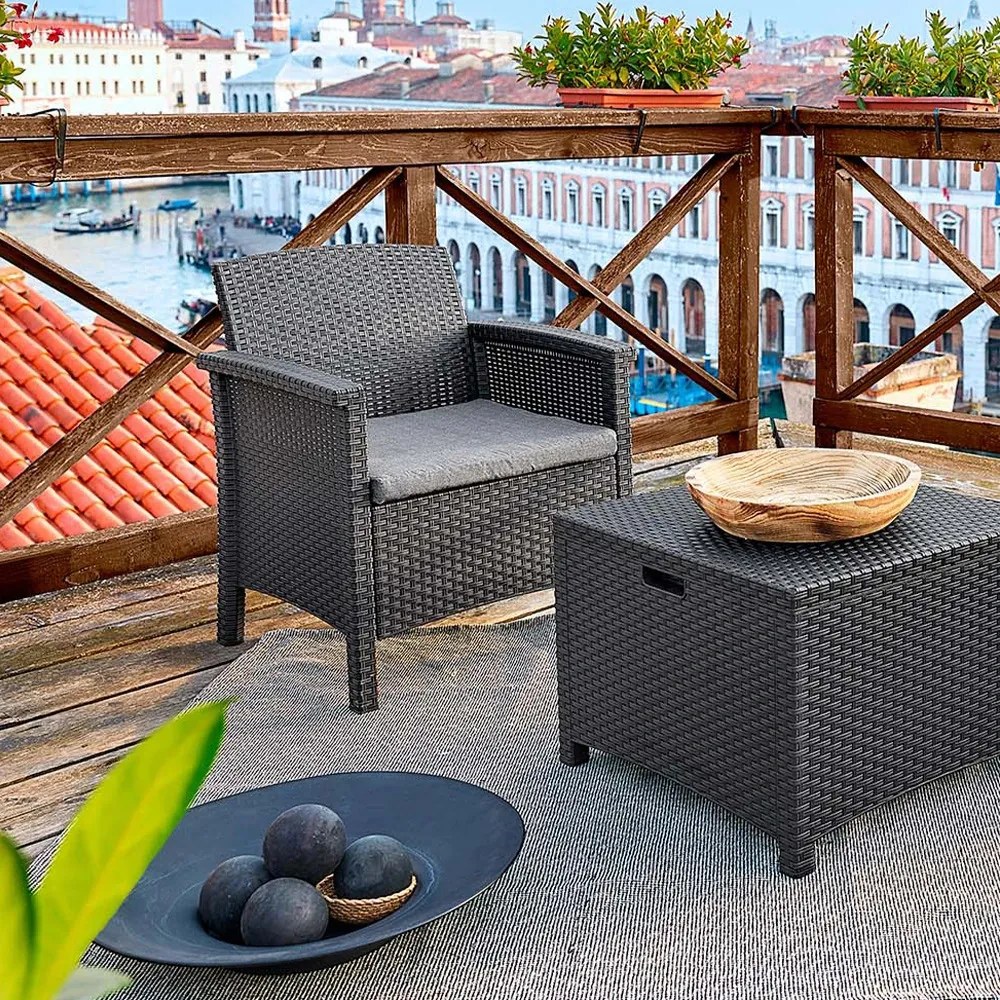 Scaun de grădină Venus din plastic, grafit